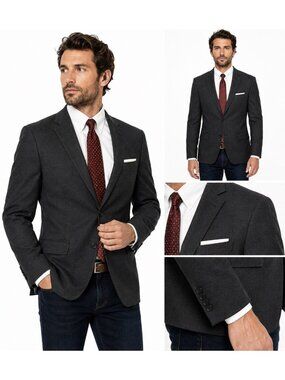 JOSEPH ABBOUD extreme slim fit jacket blazer gray 38L 100% wool business office